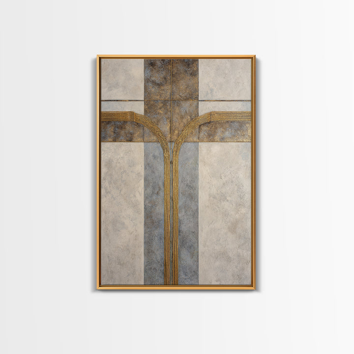 Gold Thread Knot Symbolizing Resolution Framed Canvas Print, Law Office Art, Office Decor, Watercolor Art, Counsel, LOA-2x3-74