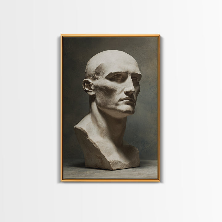 Classical Statue Bust Framed Canvas Print, Law Office Art, Fine Art Print, Office Decor, Watercolor Art, Counsel, Painting, LOA-2x3-80