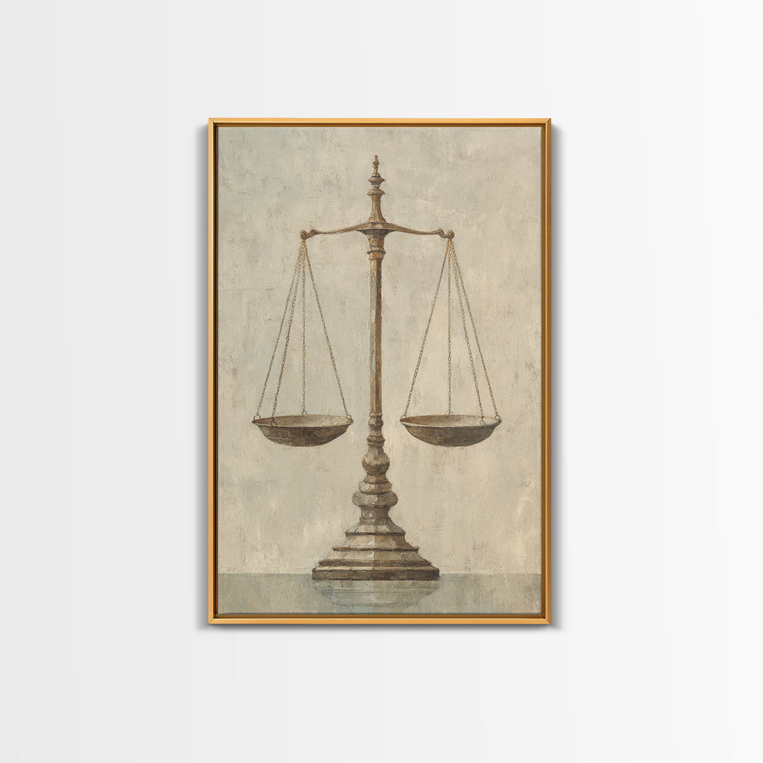 Classical Scales of Justice Canvas Print, Law Office Art, Art Print, Office Decor, Counsel, Printable Art, Office Wall Art, LOA-2x3-9