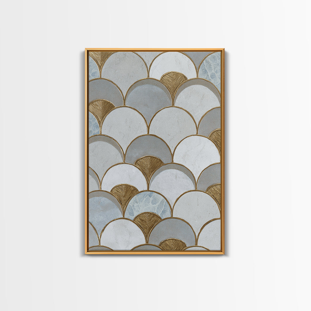 Minimal Line Drawing of Scales and Laurel Framed Canvas Print, Law Office Art, Wall Decor, Office Decor, Fine Art, Counsel, LOA-2x3-90