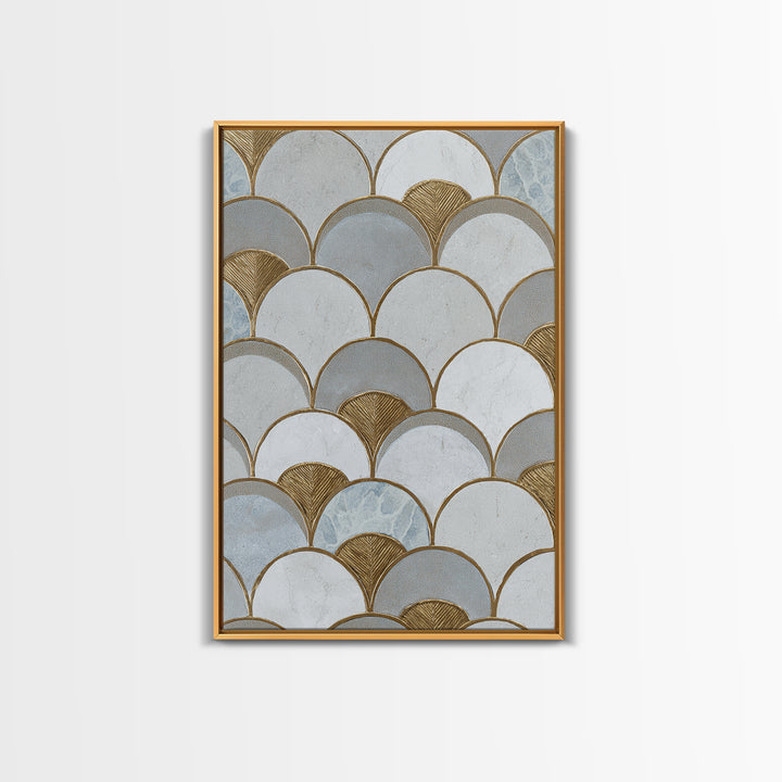 Minimal Line Drawing of Scales and Laurel Framed Canvas Print, Law Office Art, Wall Decor, Office Decor, Fine Art, Counsel, LOA-2x3-90