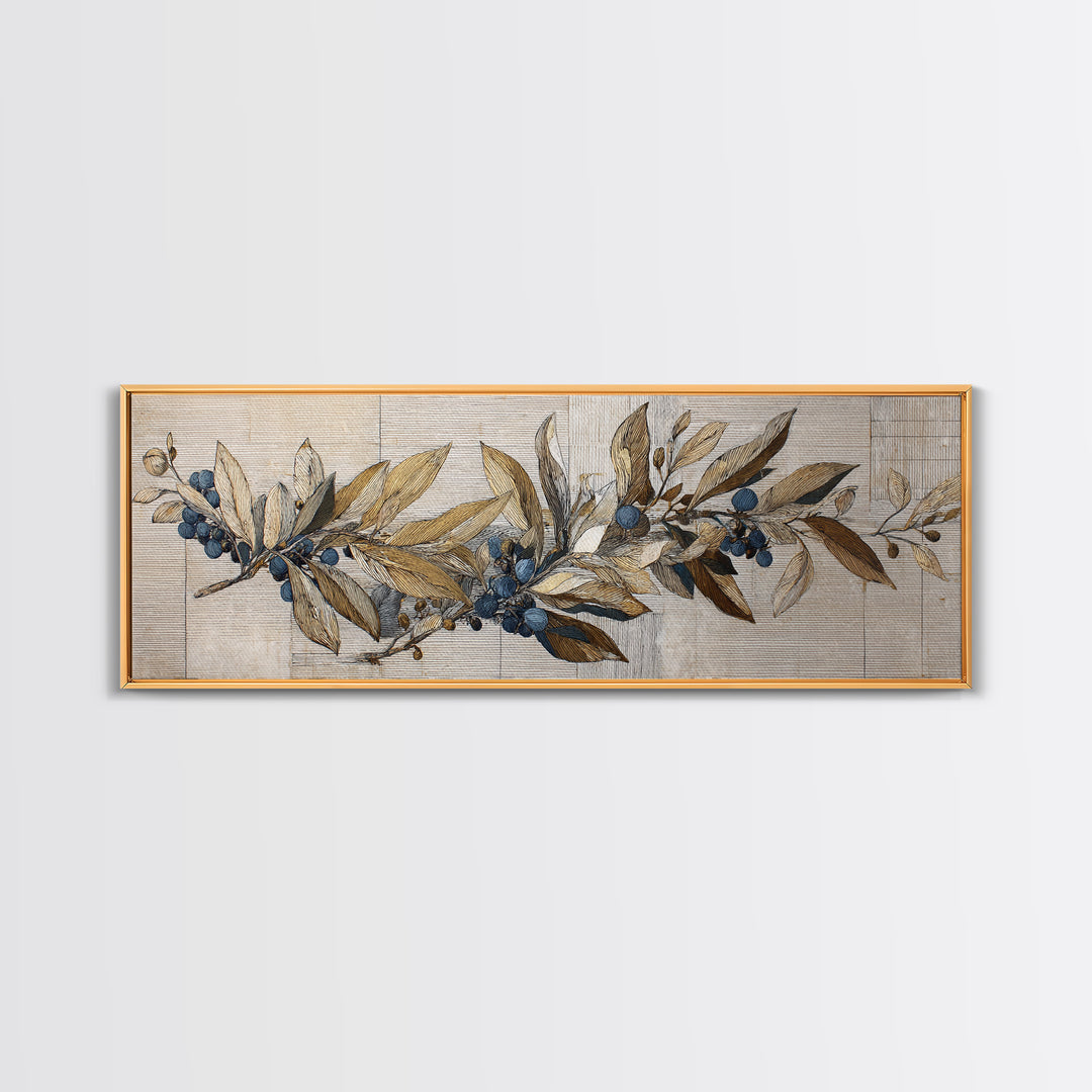 Minimal Line Drawing of Scales and Laurel Framed Canvas Print, Law Office Art, Wall Art, Office Decor, Abstract Art, Counsel, LOA-3x1-2