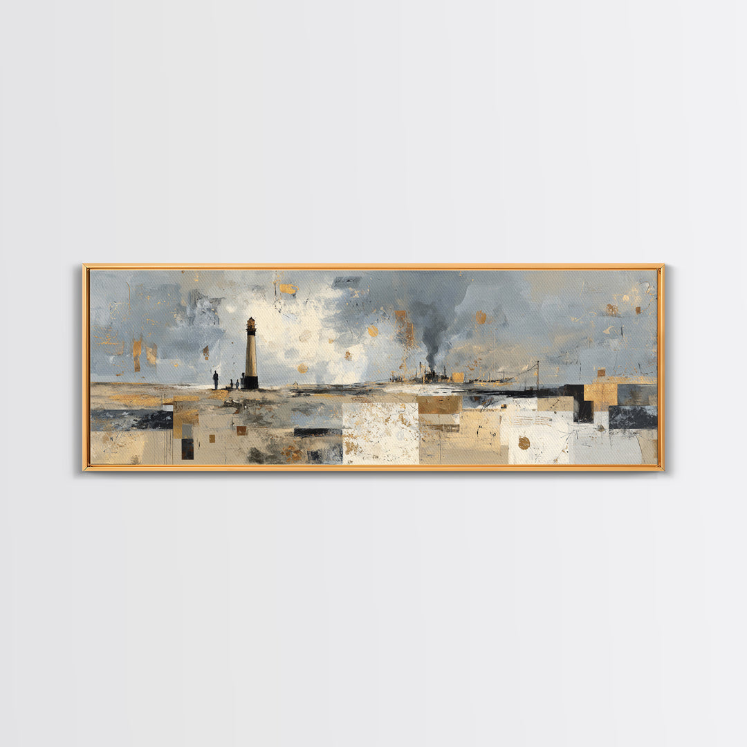 Stormy Landscape with Lighthouse as Guidance Metaphor Canvas Print, Law Office Art, Modern Decor, Office Decor, Counsel, LOA-3x1-27