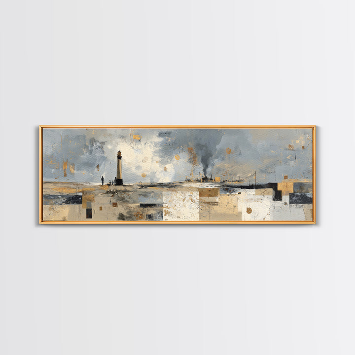 Stormy Landscape with Lighthouse as Guidance Metaphor Canvas Print, Law Office Art, Modern Decor, Office Decor, Counsel, LOA-3x1-27