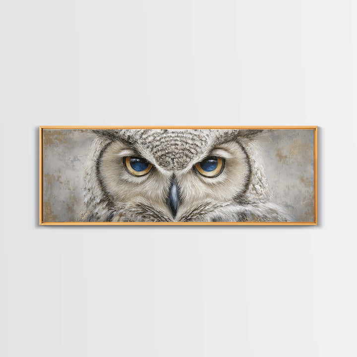 Owl Portrait Representing Wisdom Canvas Print, Law Office Art, Office Wall Art, Office Decor, Fine Art, Counsel, Butterfly Art, LOA-3x1-33