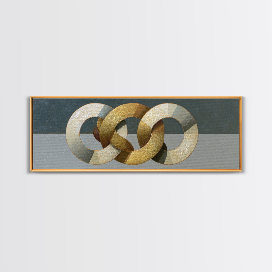 Gold Thread Knot Symbolizing Resolution Canvas Print, Law Office Art, Painting, Office Decor, Abstract Art, Counsel, Floral Art, LOA-3x1-34