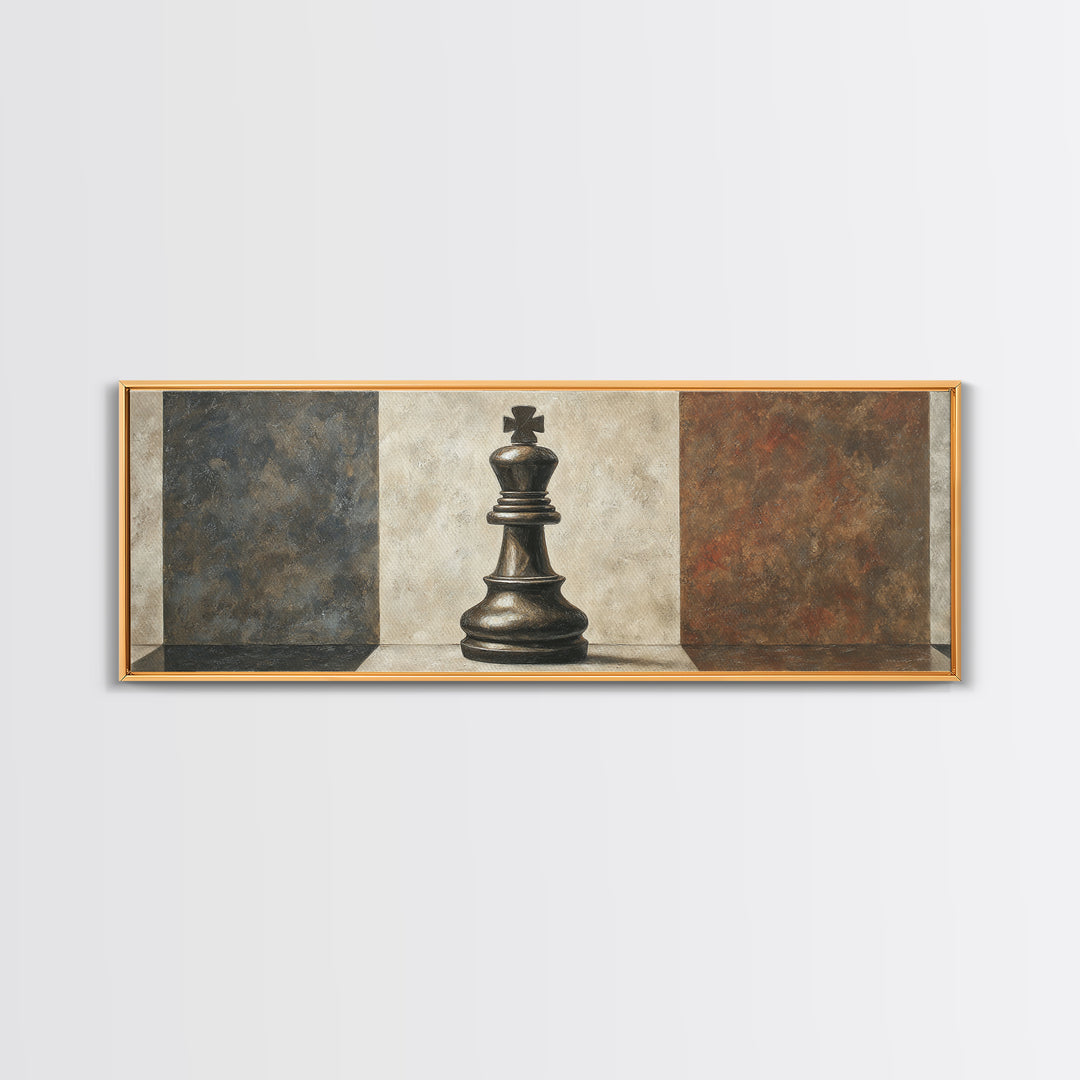 Single Chess King Canvas Print, Law Office Art, Decor, Office Decor, Fine Art, Counsel, Bookish Wall Art, Gifts for Lawyers, LOA-3x1-38