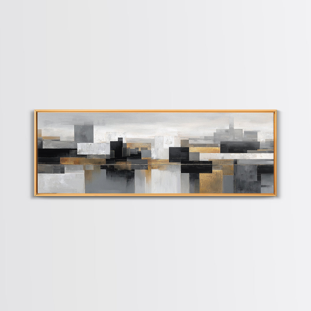 Quiet City Skyline Canvas Print, Law Office Art, Law, Office Decor, Abstract Art, Counsel, Modern Decor, Fine Art Print, LOA-3x1-4