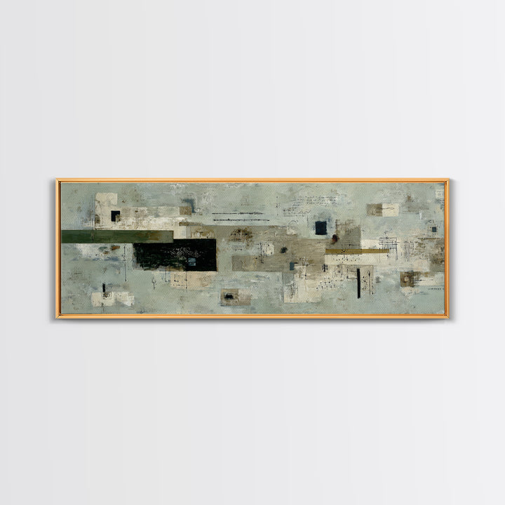 Deep Green and Walnut Toned Abstract Canvas Print, Law Office Art, Bookish Wall Art, Office Decor, Abstract Art, Counsel, LOA-3x1-61