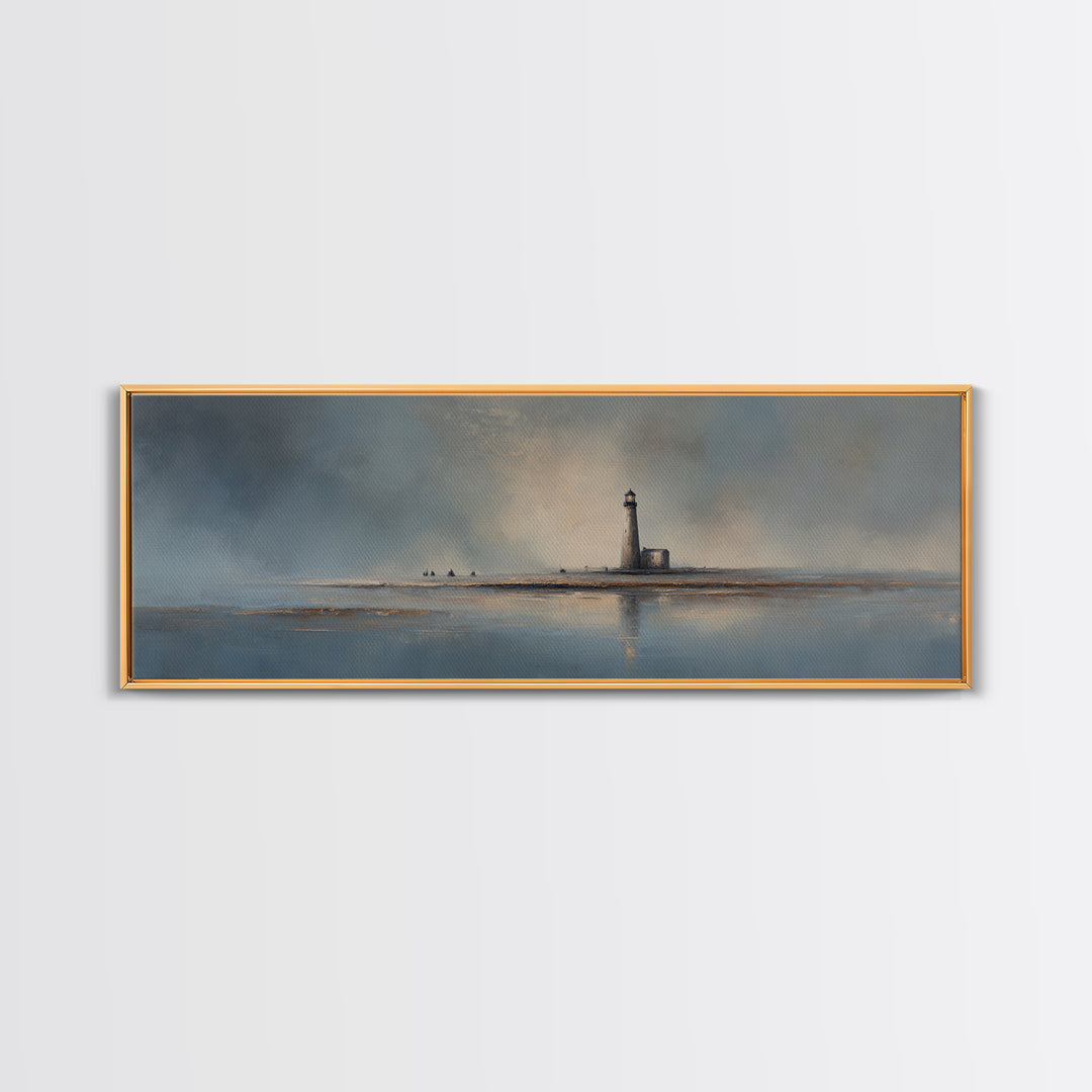 Stormy Landscape with Lighthouse as Guidance Metaphor Canvas Print, Law Office Art, Gallery Decor, Office Decor, Counsel, LOA-3x1-99