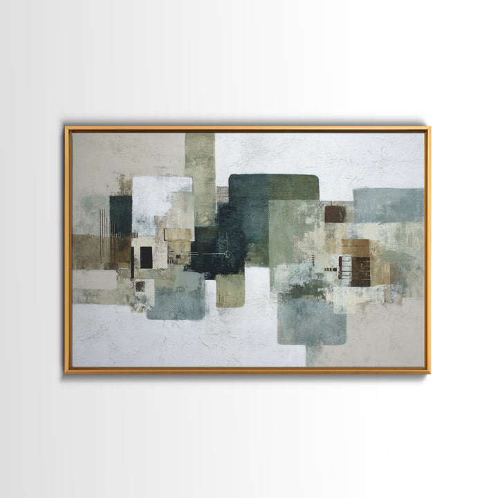 Deep Green and Walnut Toned Abstract Canvas Print, Law Office Art, Printable, Office Decor, Abstract Art, Counsel, LOA-3x2-1