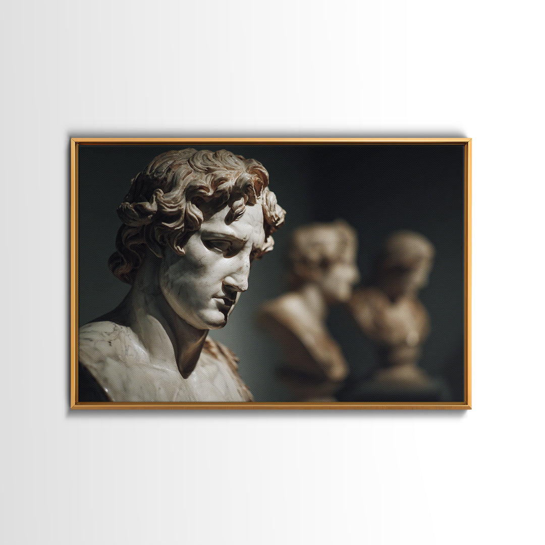 Classical Statue Bust Framed Canvas Print, Law Office Art, Home Office Decor, Office Decor, Oil Painting, Counsel, Boho Decor, LOA-3x2-100