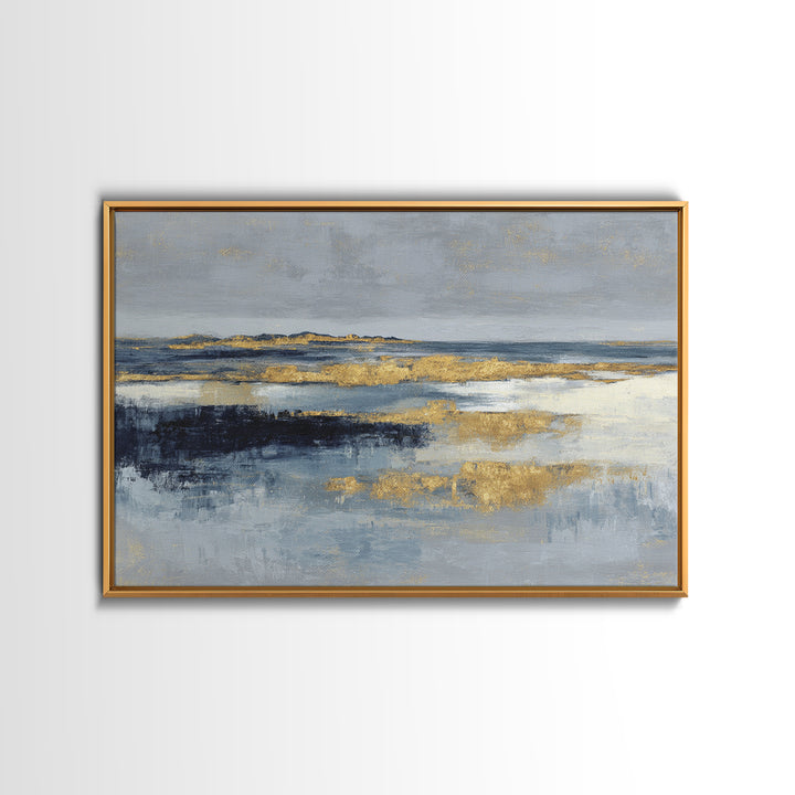 Abstract Navy and Gold Composition for Authority Canvas Print, Law Office Art, Printable Art, Office Decor, Fine Art, Counsel, LOA-3x2-32