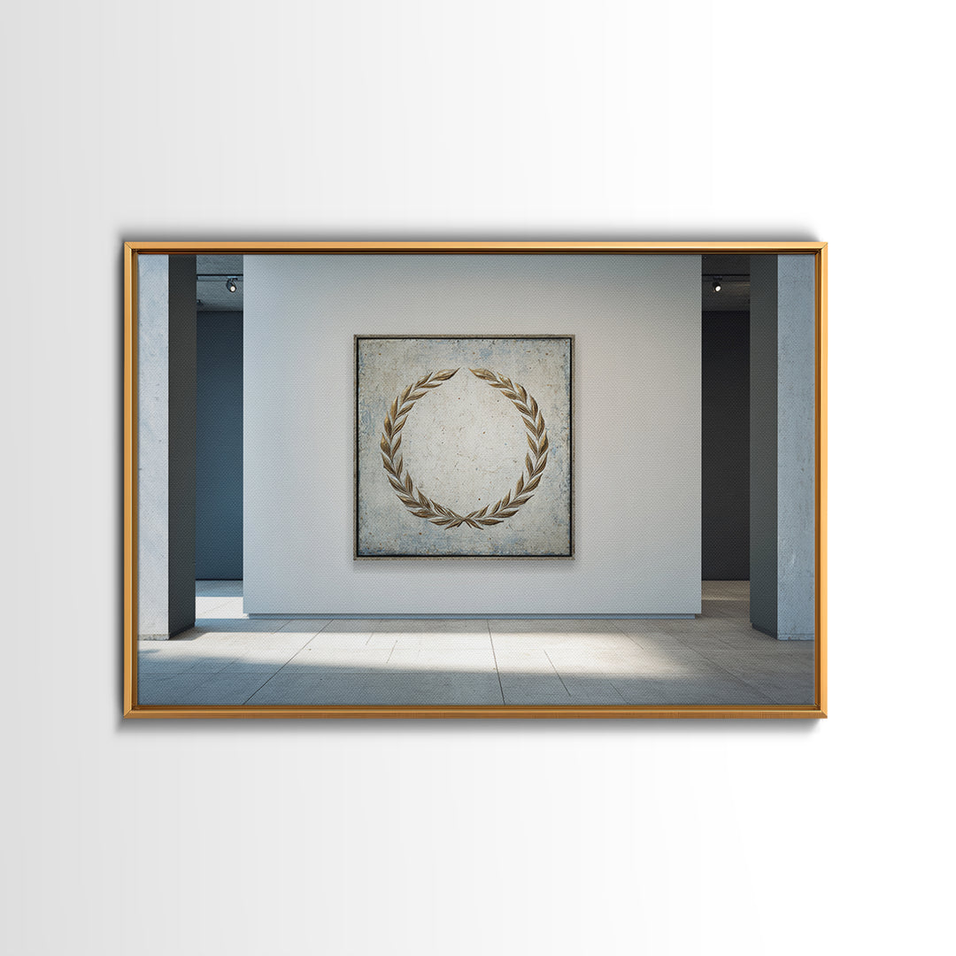 Roman Laurel Wreath Framed Canvas Print, Law Office Art, Office Wall Art, Office Decor, Fine Art, Counsel, Butterfly Art, LOA-3x2-36