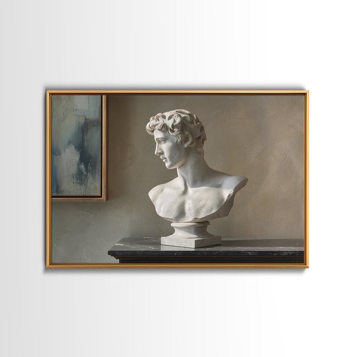 Classical Statue Bust Canvas Print, Law Office Art, Room Decor, Office Decor, Oil Painting, Counsel, Printable Art, LOA-3x2-4