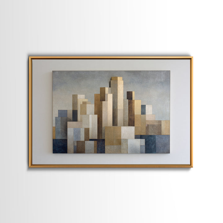 Quiet City Skyline Framed Canvas Print, Law Office Art, Canvas Print, Office Decor, Abstract Art, Counsel, Butterfly Art, LOA-3x2-40