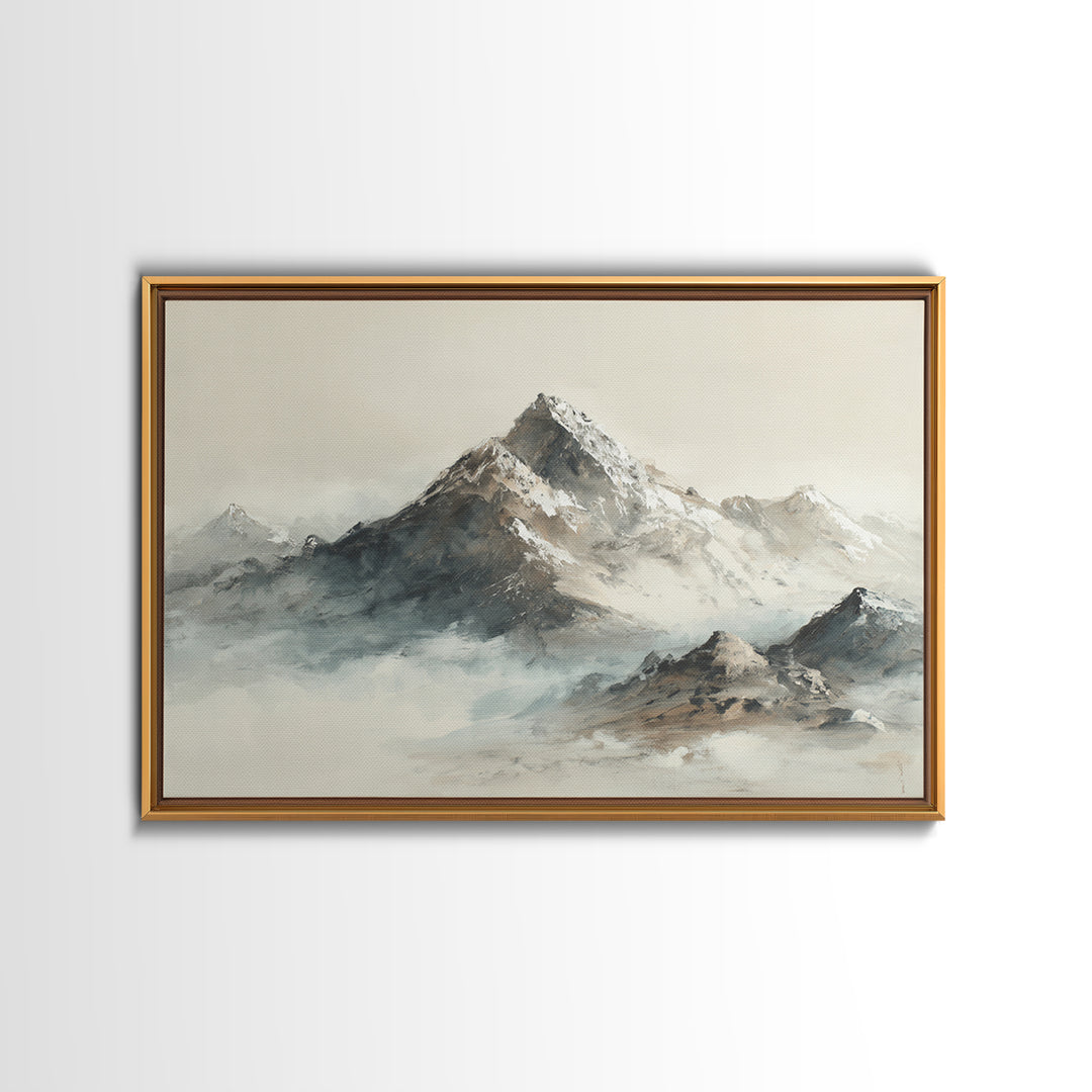 Ink Wash Mountain Symbolizing Stability Canvas Print, Law Office Art, Metal Wall Decor, Office Decor, Fine Art, Counsel, LOA-3x2-48