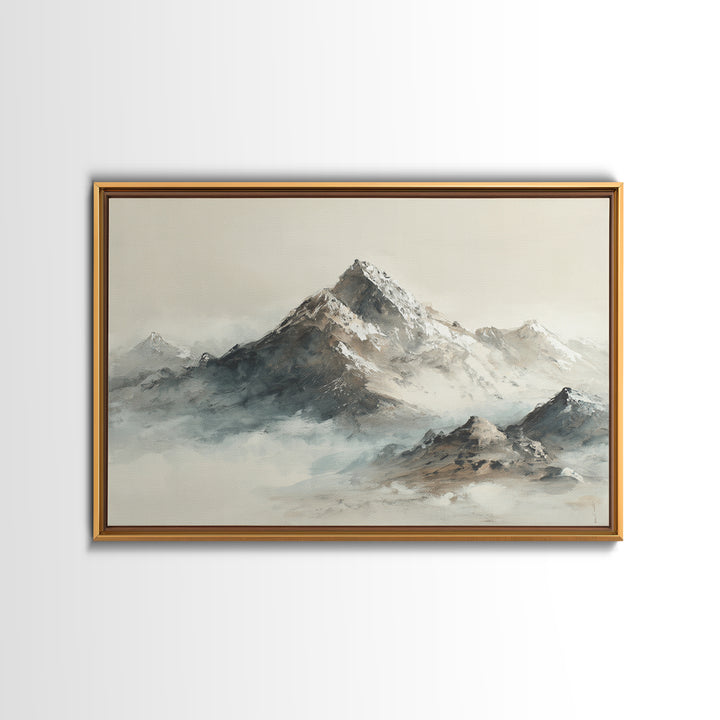 Ink Wash Mountain Symbolizing Stability Canvas Print, Law Office Art, Metal Wall Decor, Office Decor, Fine Art, Counsel, LOA-3x2-48