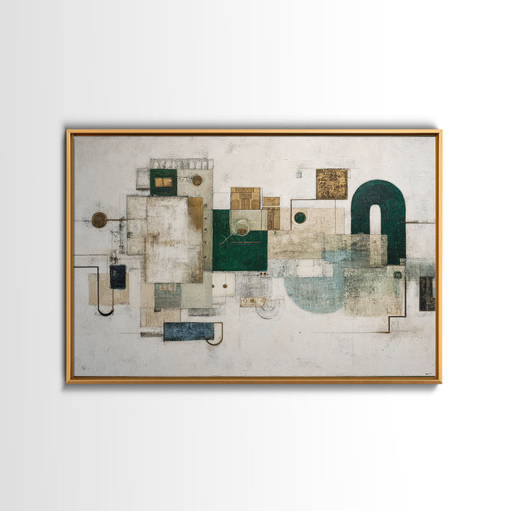 Deep Green and Walnut Toned Abstract Canvas Print, Law Office Art, Gifts for Lawyers, Office Decor, Fine Art, Counsel, LOA-3x2-49