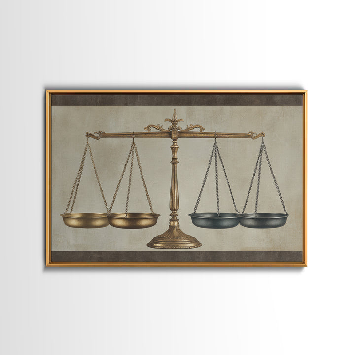 Classical Scales of Justice Canvas Print, Law Office Art, Modern Wall Decor, Office Decor, Fine Art, Counsel, Law School Gifts, LOA-3x2-53