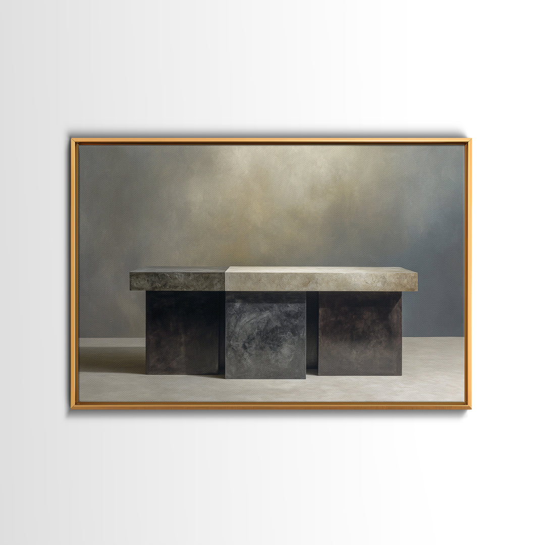 Dark Academia Desk Still Life Without Readable Canvas Print, Law Office Art, Office Art, Office Decor, Oil Painting, Counsel, LOA-3x2-61