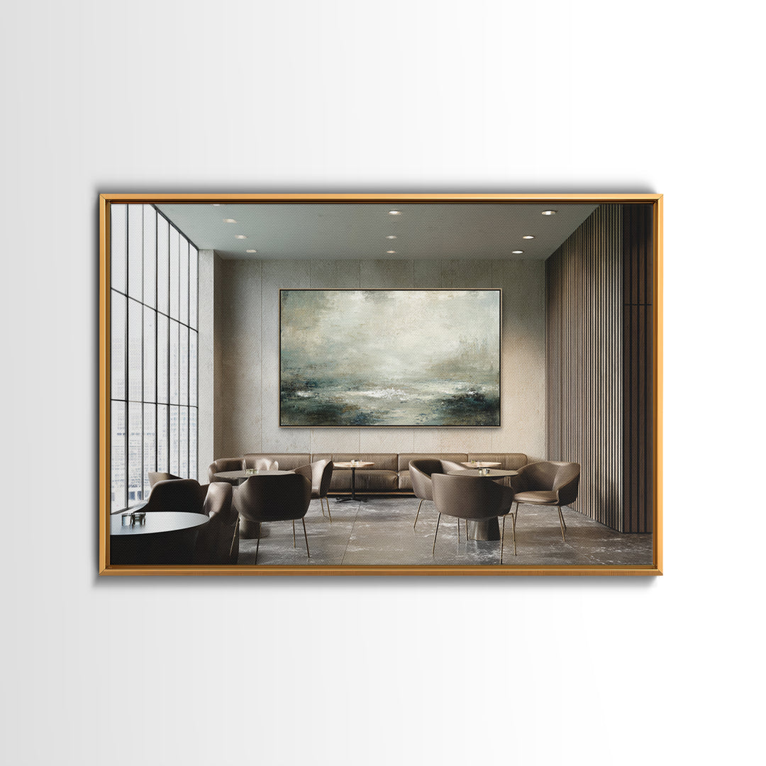 Deep Green and Walnut Toned Abstract Canvas Print, Law Office Art, Gifts for Lawyers, Office Decor, Fine Art, Counsel, LOA-3x2-73