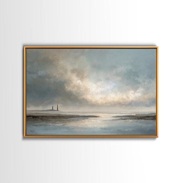 Stormy Landscape with Lighthouse as Guidance Metaphor Canvas Print, Law Office Art, Butterfly Art, Office Decor, Counsel, LOA-3x2-87