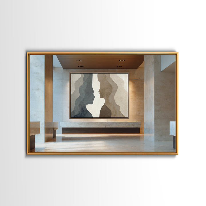 Diplomatic Handshake Silhouette Framed Canvas Print, Law Office Art, Law School Gifts, Office Decor, Abstract Art, Counsel, LOA-3x2-95