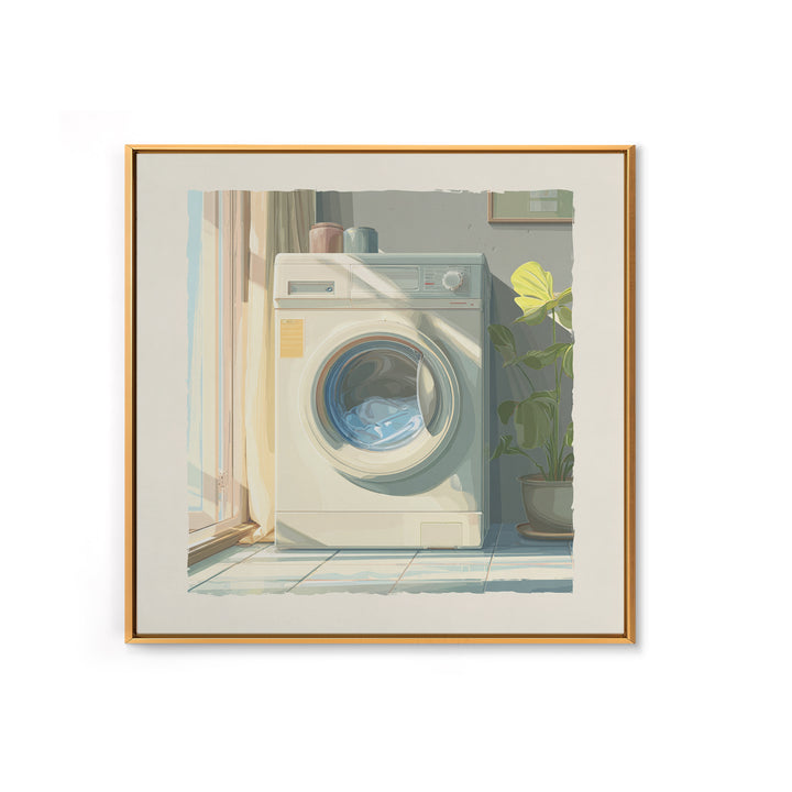 Washing Machine Icon Graphic Without Text Canvas Print, Laundry Room Art, Custom Wall Art, Living Room Decor, Fine Art, Clean, LRA-1x1-10