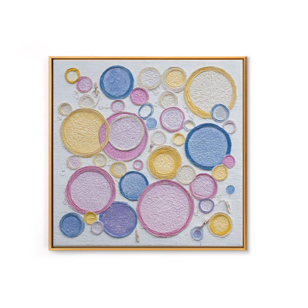 Soap Bubbles Rendered as Playful Abstract Circles Canvas Print, Laundry Room Art, Gallery Wall Prints, Living Room Decor, Clean, LRA-1x1-30