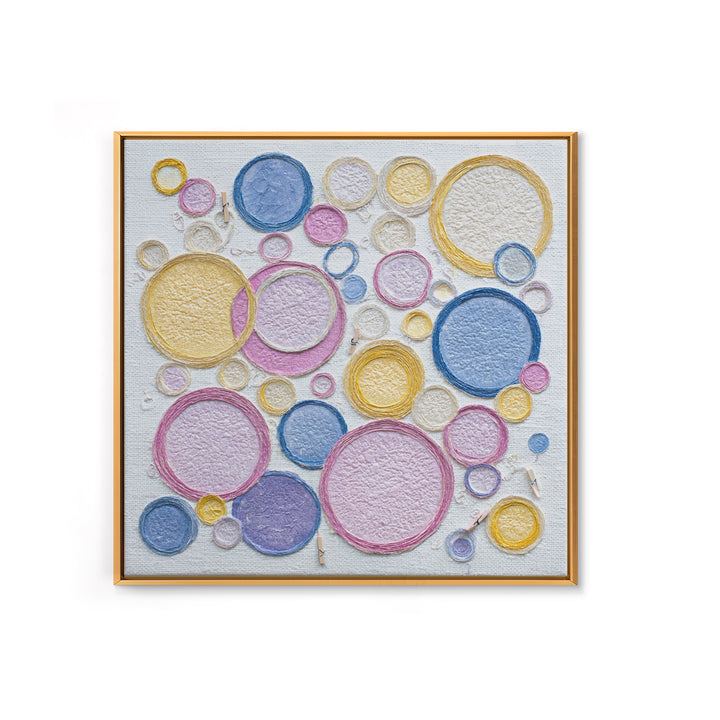 Soap Bubbles Rendered as Playful Abstract Circles Canvas Print, Laundry Room Art, Gallery Wall Prints, Living Room Decor, Clean, LRA-1x1-30