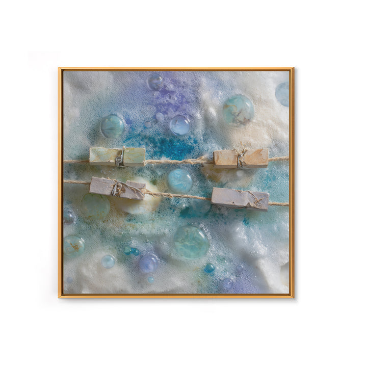 Abstract Suds and Bubbles Framed Canvas Print, Laundry Room Art, Downloadable Art, Living Room Decor, Fine Art, Clean, LRA-1x1-46