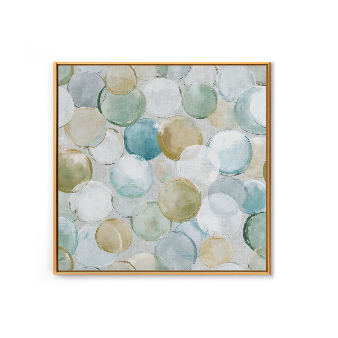 Soap Bubbles Rendered as Playful Abstract Circles Canvas Print, Laundry Room Art, Gallery Wall Prints, Living Room Decor, Clean, LRA-1x1-54
