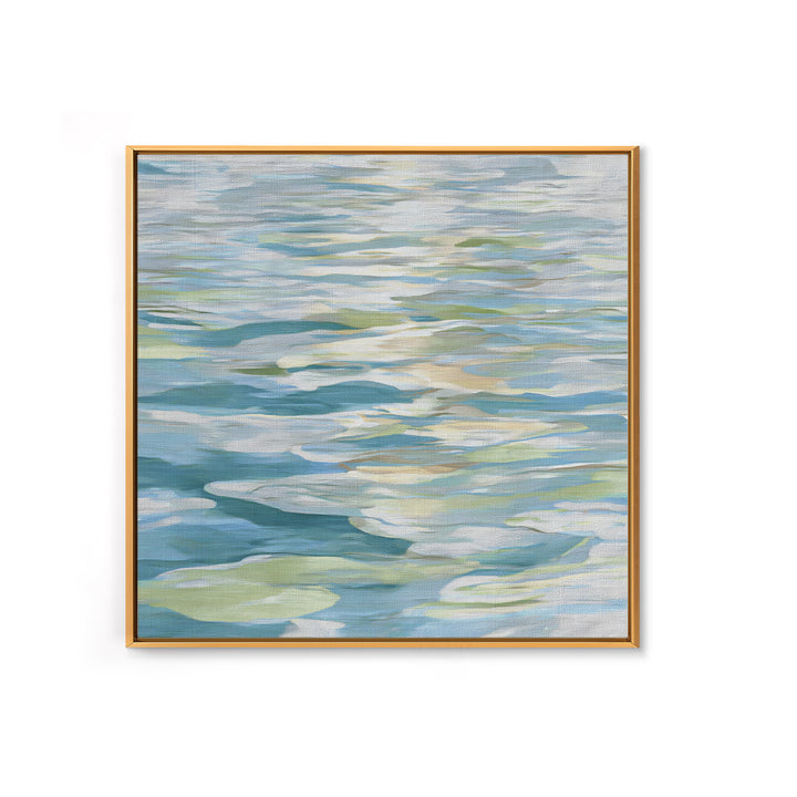 Clean Blue Water Ripple Abstraction Framed Canvas Print, Laundry Room Art, Whimsical Art, Living Room Decor, Fine Art, Clean, LRA-1x1-66