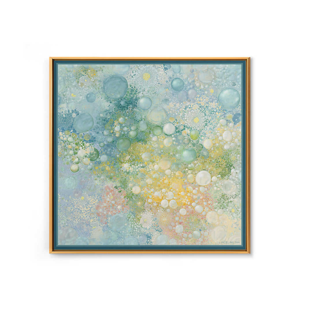 Abstract Suds and Bubbles Framed Canvas Print, Laundry Room Art, Downloadable Art, Living Room Decor, Fine Art, Clean, LRA-1x1-70