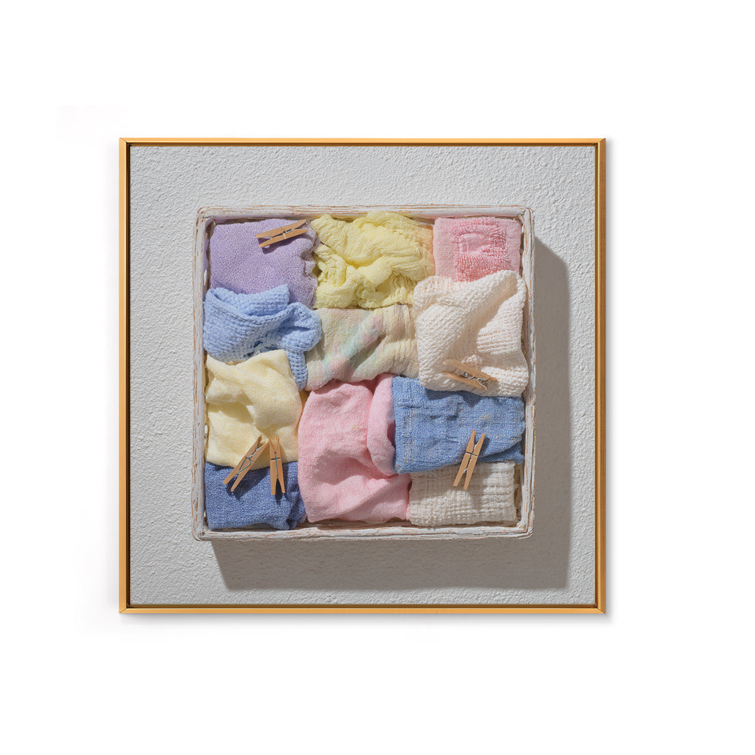 Basket of Folded Towels Canvas Print, Laundry Room Art, Modern Decor, Living Room Decor, Fine Art, Clean, Wall Decor, LRA-1x1-86