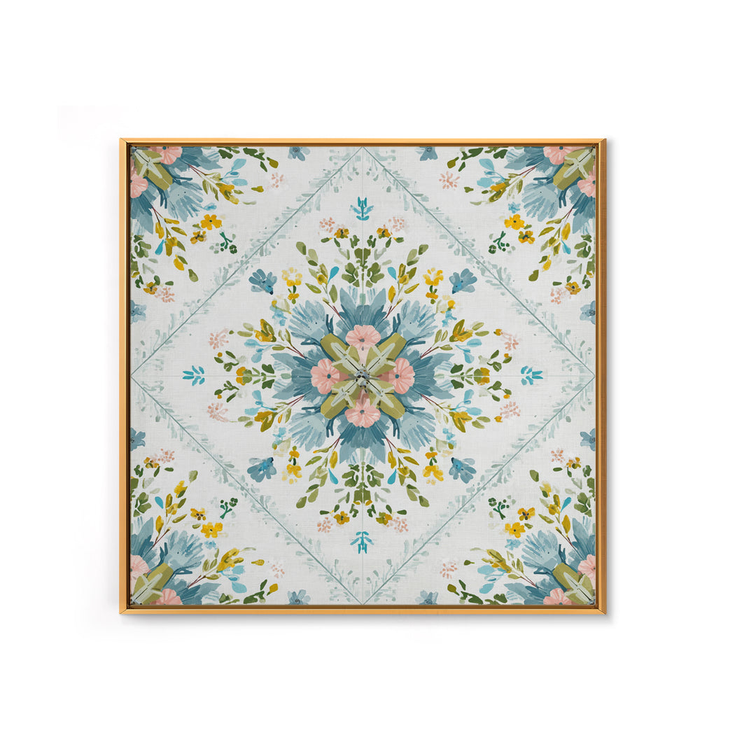 Clothespin Bouquet in Folk Art Style Canvas Print, Laundry Room Art, Apartment Wall Art, Living Room Decor, Fine Art, Clean, LRA-1x1-92