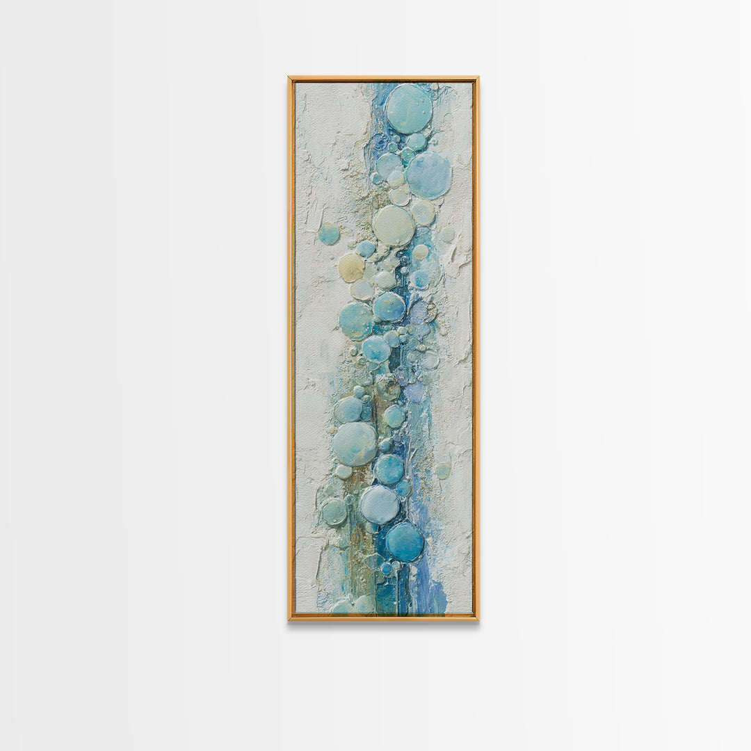 Abstract Suds and Bubbles Framed Canvas Print, Laundry Room Art, Gallery Wall Prints, Living Room Decor, Abstract Art, Clean, LRA-1x3-34