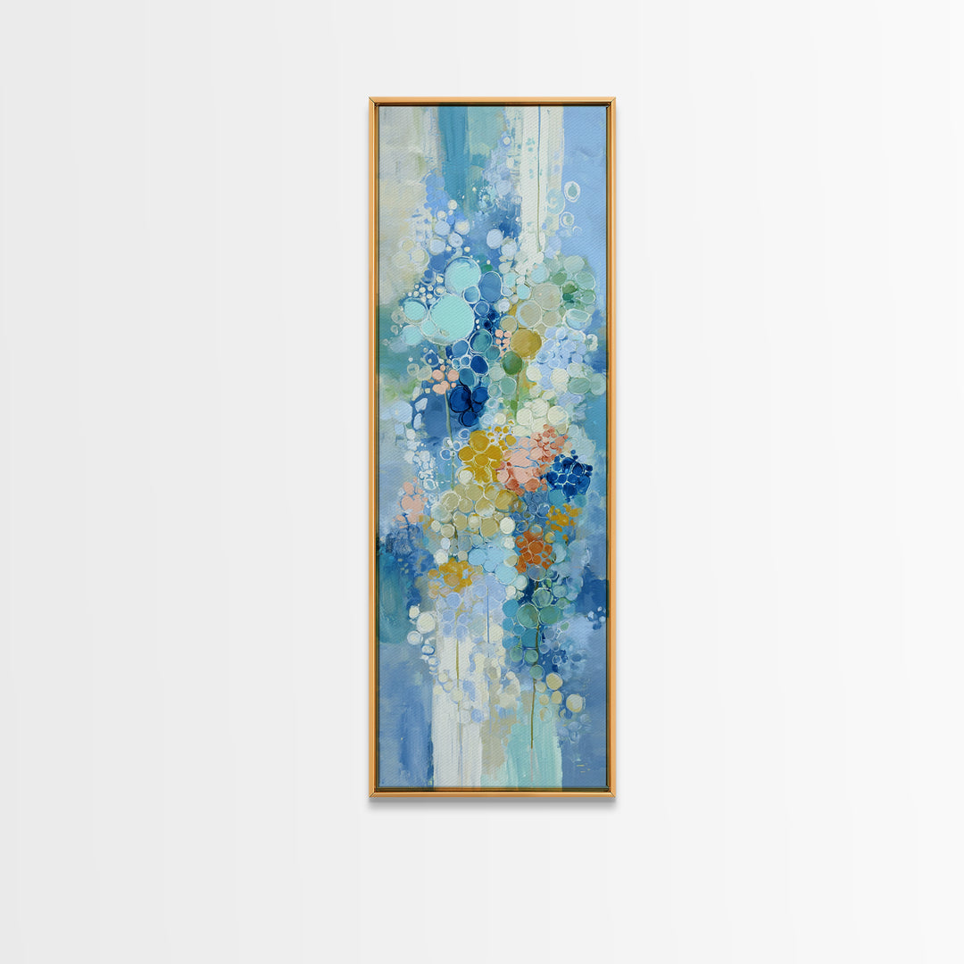Abstract Suds and Bubbles Framed Canvas Print, Laundry Room Art, Gallery Wall Prints, Living Room Decor, Abstract Art, Clean, LRA-1x3-58