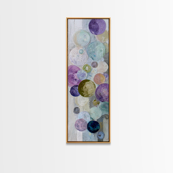 Soap Bubbles Rendered as Playful Abstract Circles Canvas Print, Laundry Room Art, Modern Decor, Living Room Decor, Clean, LRA-1x3-66