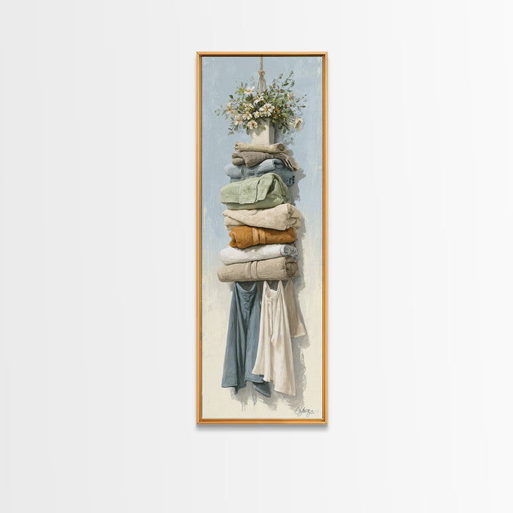 Farmhouse Laundry Sign Ornament Without Words Canvas Print, Laundry Room Art, Contemporary Art, Living Room Decor, Clean, LRA-1x3-7