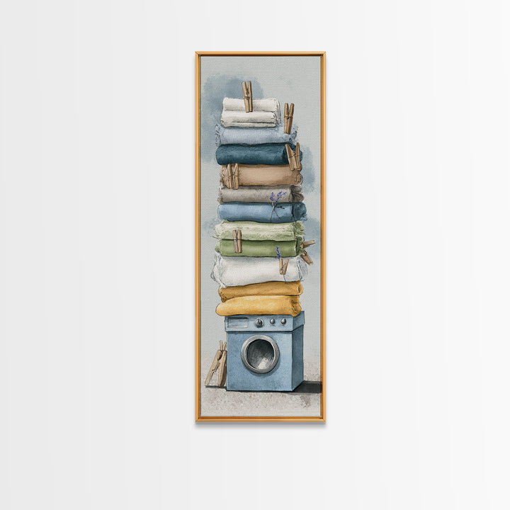 Washing Machine Icon Graphic Without Text Framed Canvas Print, Laundry Room Art, Apartment Wall Art, Living Room Decor, Clean, LRA-1x3-70