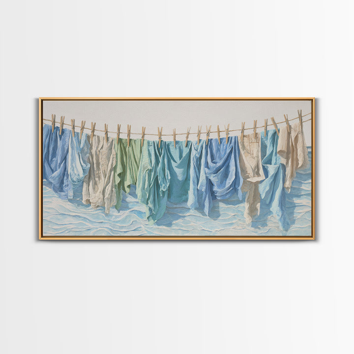 Clean Blue Water Ripple Abstraction Framed Canvas Print, Laundry Room Art, Fine Art Print, Living Room Decor, Abstract Art, LRA-2x1-38