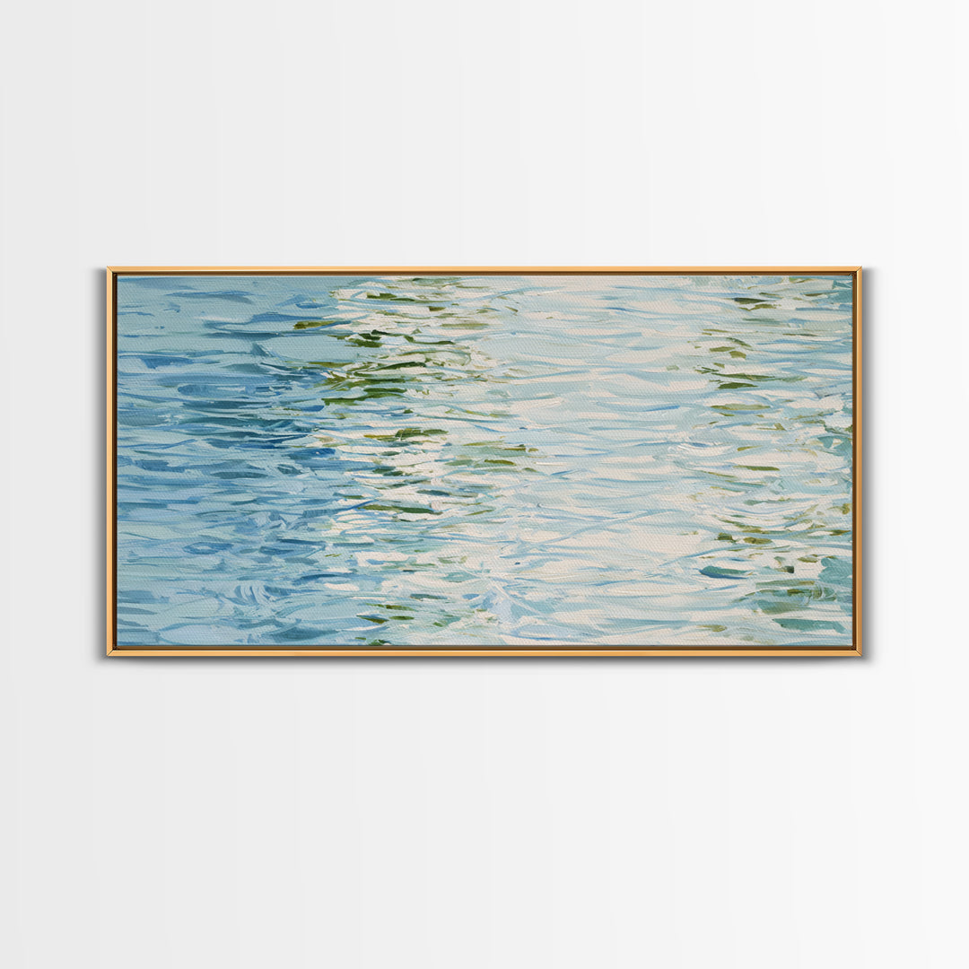 Clean Blue Water Ripple Abstraction Canvas Print, Laundry Room Art, Room Decor, Living Room Decor, Abstract Art, Clean, LRA-2x1-62