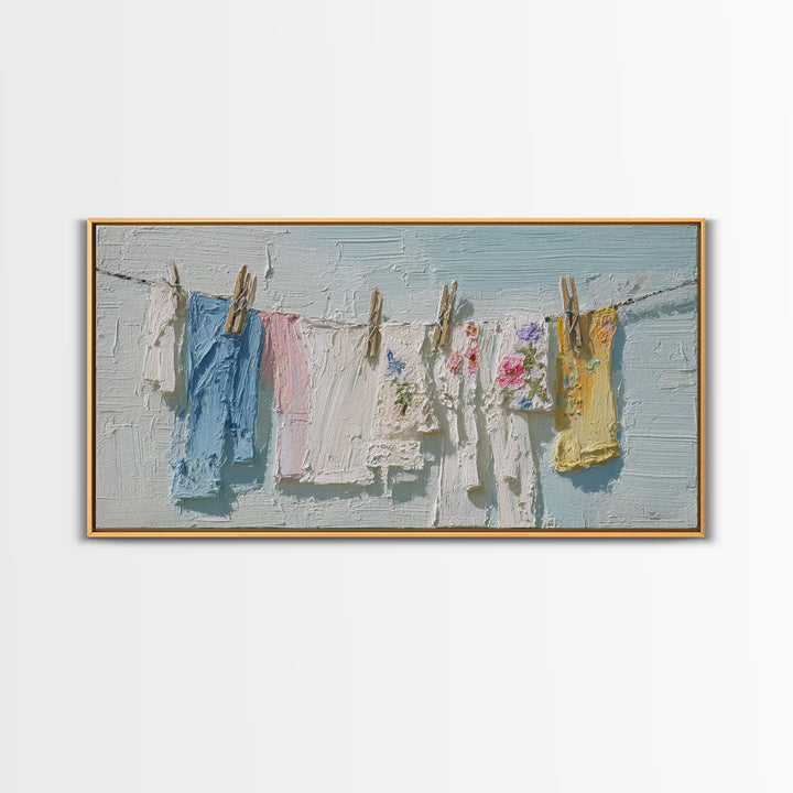 Linen Texture Abstract Framed Canvas Print, Laundry Room Art, Luxury Decor, Living Room Decor, Abstract Art, Clean, LRA-2x1-8