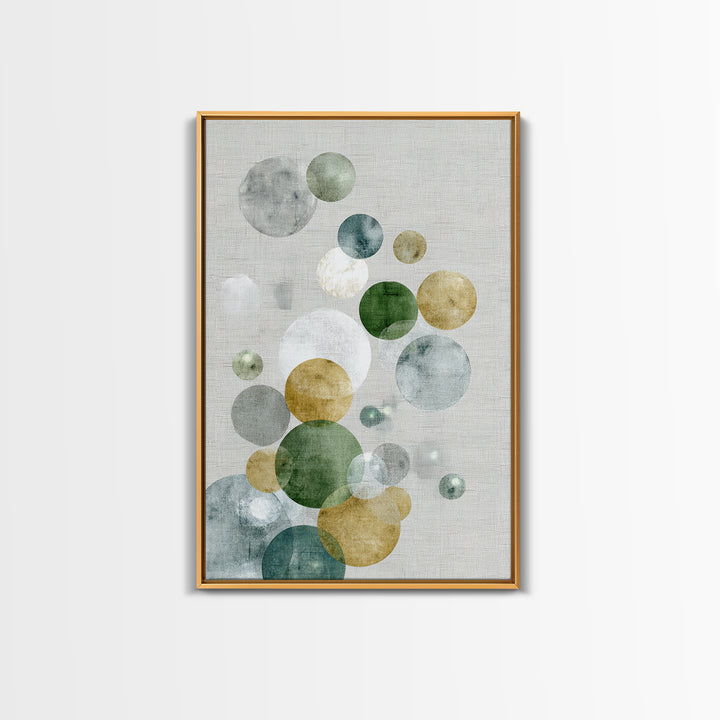 Soap Bubbles Rendered as Playful Abstract Circles Canvas Print, Laundry Room Art, Living Room Decor, Abstract Art, Clean, LRA-2x3-14