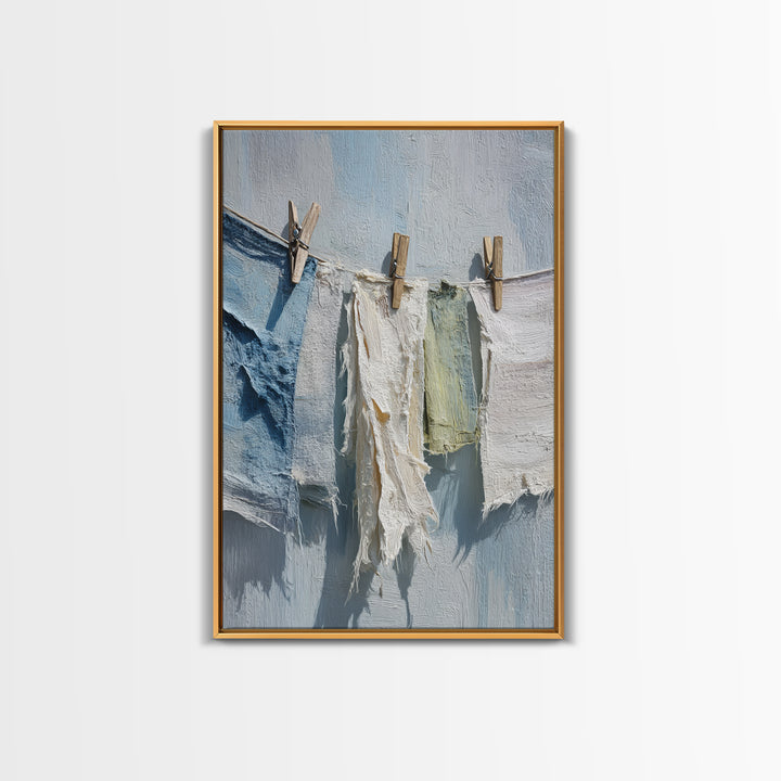 Clean Blue Water Ripple Abstraction Framed Canvas Print, Laundry Room Art, Boho Decor, Living Room Decor, Fine Art, Clean, LRA-2x3-26