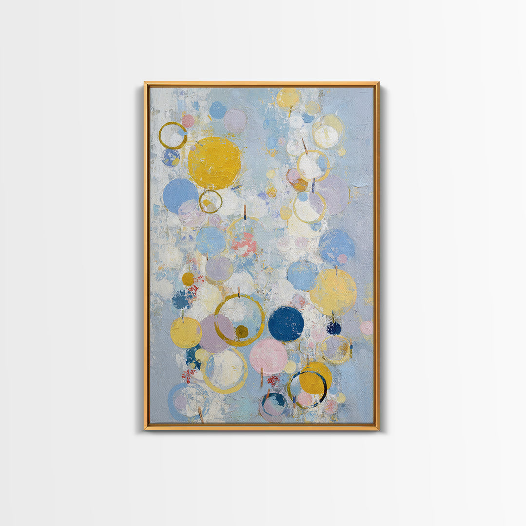 Soap Bubbles Rendered as Playful Abstract Circles Canvas Print, Laundry Room Art, Digital Wall Art, Living Room Decor, Clean, LRA-2x3-62