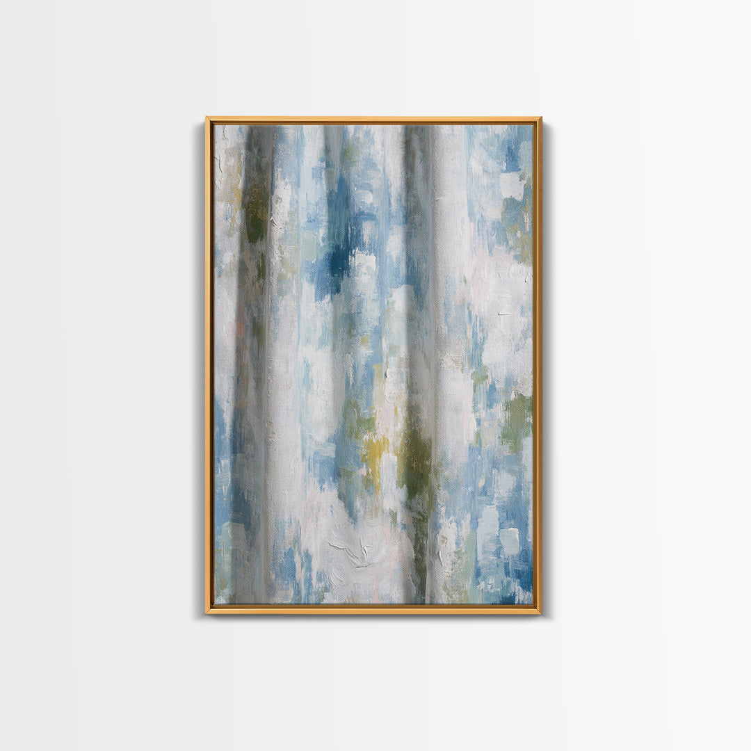 Linen Texture Abstract Framed Canvas Print, Laundry Room Art, Digital Print, Living Room Decor, Clean, Custom Wall Art, LRA-2x3-68