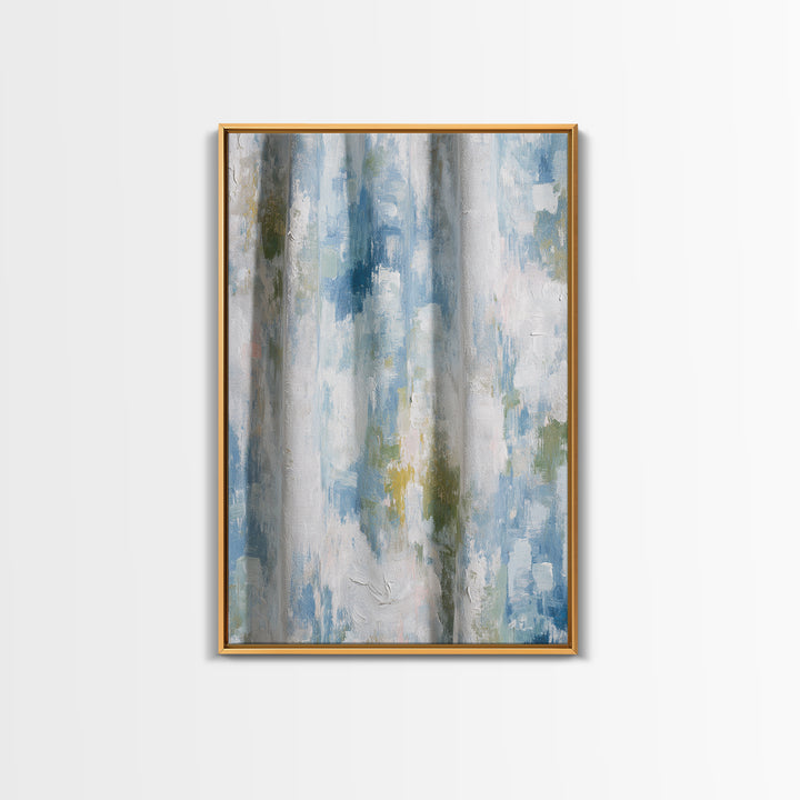 Linen Texture Abstract Framed Canvas Print, Laundry Room Art, Digital Print, Living Room Decor, Clean, Custom Wall Art, LRA-2x3-68